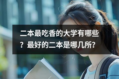 二本最吃香的大学有哪些?最好的二本是哪几所?