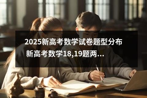 2025新高考数学试卷题型分布 新高考数学18,19题两问分数分布