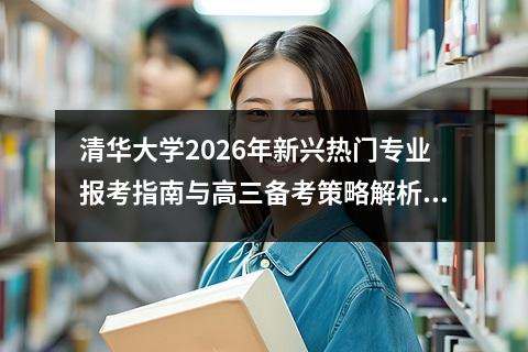清华大学2026年新兴热门专业报考指南与高三备考策略解析 【高考问答】