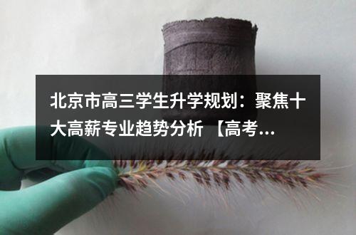 北京市高三学生升学规划：聚焦十大高薪专业趋势分析 【高考问答】