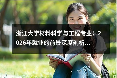 浙江大学材料科学与工程专业：2026年就业的前景深度剖析 【高考问答】