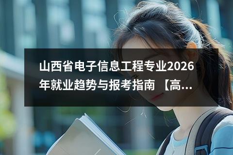 山西省电子信息工程专业2026年就业趋势与报考指南 【高考问答】