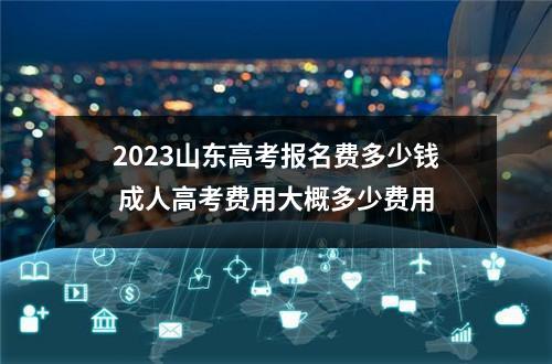 2023山东高考报名费多少钱 成人高考费用大概多少费用