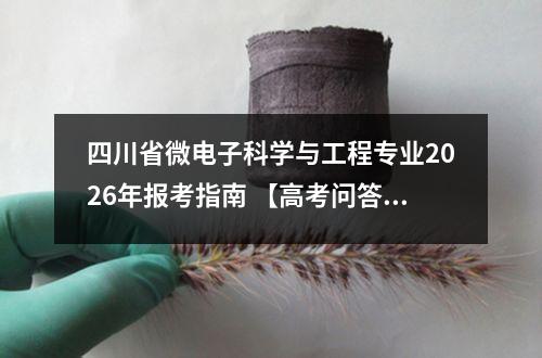 四川省微电子科学与工程专业2026年报考指南 【高考问答】