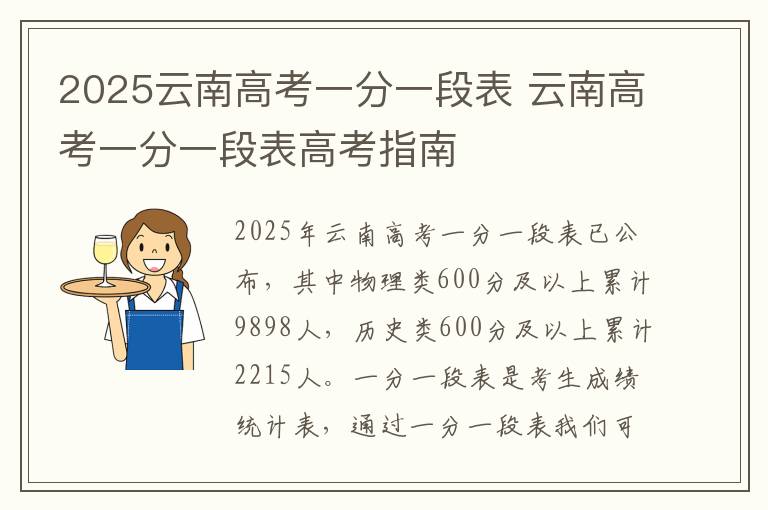 2025云南高考一分一段表 云南高考一分一段表高考指南