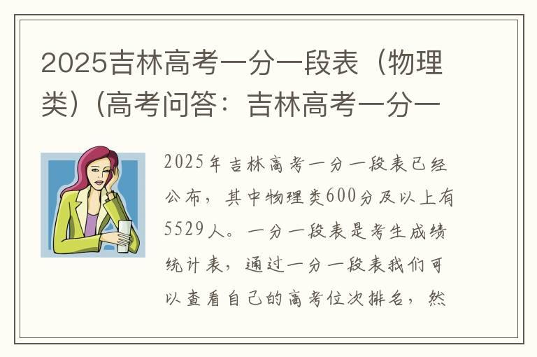 2025吉林高考一分一段表(物理类)(高考问答:吉林高考一分一段表报考指导)