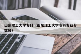 山东理工大学专科（山东理工大学专科专业分数线）