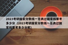 2023考研国家分数线一览表过国家线要考多少分（2023考研国家分数线一览表过国家线要考多少分呢）