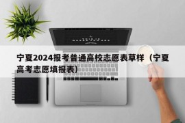 宁夏2024报考普通高校志愿表草样（宁夏高考志愿填报表）