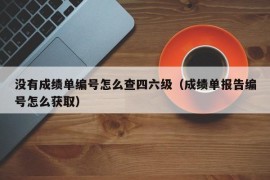 没有成绩单编号怎么查四六级（成绩单报告编号怎么获取）