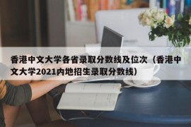 香港中文大学各省录取分数线及位次（香港中文大学2021内地招生录取分数线）