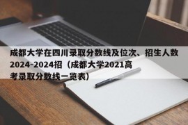 成都大学在四川录取分数线及位次、招生人数2024-2024招（成都大学2021高考录取分数线一览表）