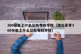 300分能上什么公办专科学校（湖北高考300分能上什么公办专科学校）