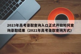 2023年高考录取查询入口正式开放如何查询录取结果（2021年高考录取查询方式）