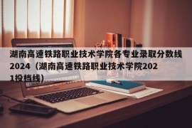 湖南高速铁路职业技术学院各专业录取分数线2024（湖南高速铁路职业技术学院2021投档线）