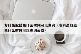 专科录取结果什么时候可以查询（专科录取结果什么时候可以查询云南）