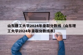 山东理工大学2024年录取分数线（山东理工大学2024年录取分数线表）