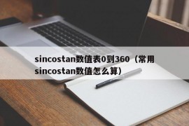 sincostan数值表0到360（常用sincostan数值怎么算）