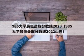 985大学最低录取分数线2023（985大学最低录取分数线2022山东）